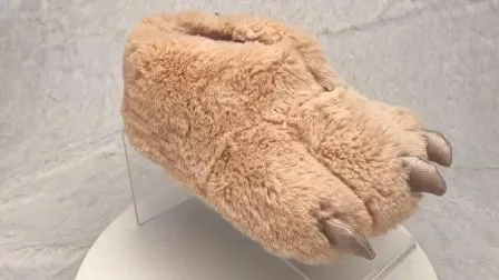 高品質のぬいぐるみの爪の毛皮のようなかわいい動物のスリッパ